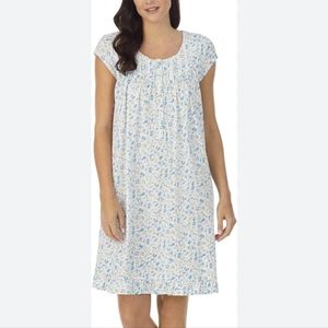 Eileen West Women's Size Medium Summer Cap Sleeve Lace-Trim Waltz Nightgown